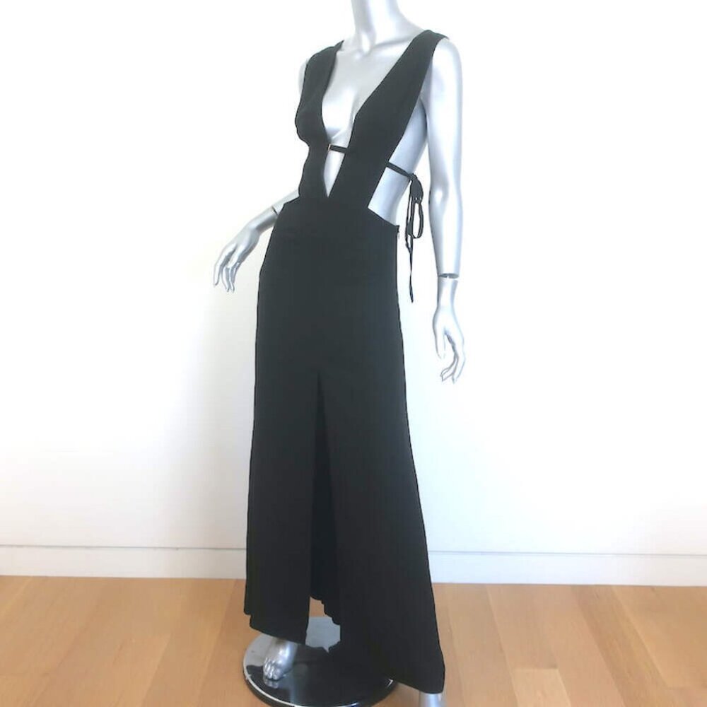 Cult Gaia Alondra Gown Black Crepe Size Extra Small Sleeveless Maxi Dress NEW - Picture 2 of 8